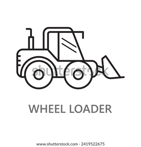 Wheel Loader icon. line vector icon on white background. high quality design element. editable linear style stroke. vector icon.