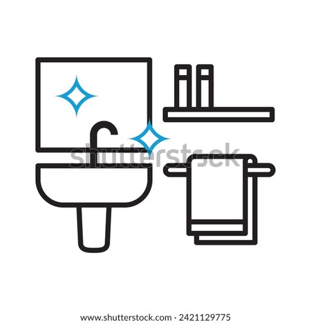 Clean the washbasin icon. touchless toilet seat linear . Line vector icon on white background. High quality design element. Editable linear style stroke. Vector icon
