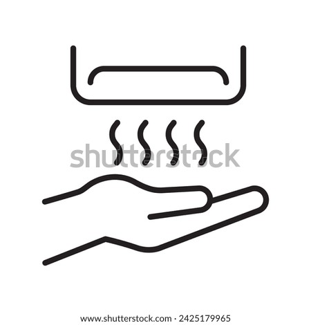 Hand Dryer icon. line vector icon on white background. High quality design element. Editable linear style stroke. Vector icon