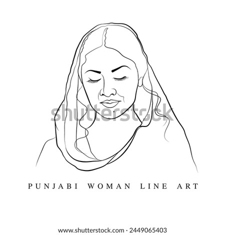 Hand drawn line drawing, An outline of woman, A vector beautiful lady  illustration