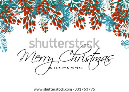 Merry Christmas And Happy New Year Card Stock Vector Illustration 331763795 : Shutterstock