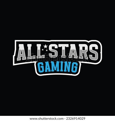 Vector All stars gaming sports text logo design template