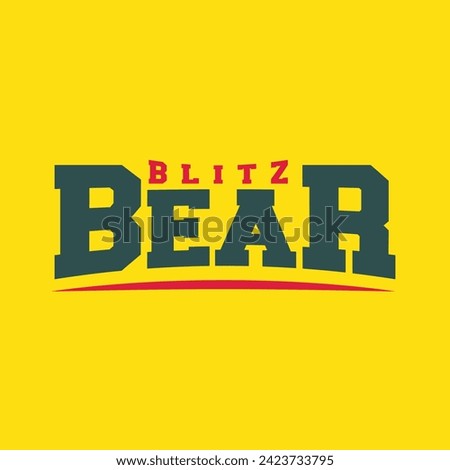 Blitz bear Sports and esports text logo design, text effect premium vector	