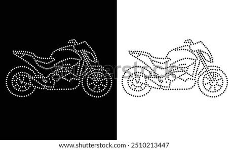 Rhinestone Unique Modern Motorcycle Vector Transfer Design, Rhinestone Design, Rhinestone Pattern Design, Rhinestone Design for T-shirt, RhinestTemplate Royalty-Free Images