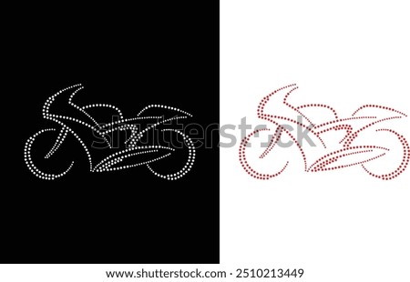 Rhinestone Unique Modern Motorcycle Vector Transfer Design, Rhinestone Design, Rhinestone Pattern Design, Rhinestone Design for T-shirt, RhinestTemplate Royalty-Free Images