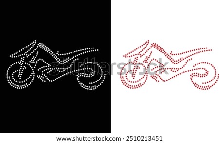 Rhinestone Unique Modern Motorcycle Vector Transfer Design, Rhinestone Design, Rhinestone Pattern Design, Rhinestone Design for T-shirt, RhinestTemplate Royalty-Free Images