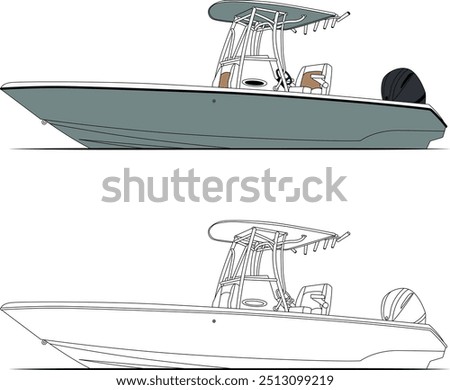 Fishing Boat Vector, Fishing Boat Images, Sport Fishing Boat Vector, Line Art, Ector Art, Flat Design, Fishing Illustration, Boat Vector, Silhouette Photo, Wave Vector, Free Image Download