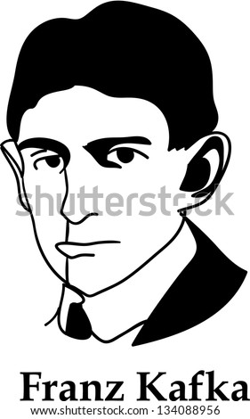 Franz Kafka - black and white (vector)