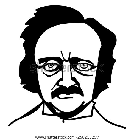 A Vector, Black And White Illustration Of Edgar Allan Poe - 260215259 ...