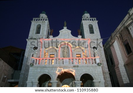 CANA , ISRAEL - DECEMBER 30: Church of Jesus\' first miracle. Franciscans in the Holy Land take care about most of the churches and shrines., Cana, Israel on December 30, 2007.