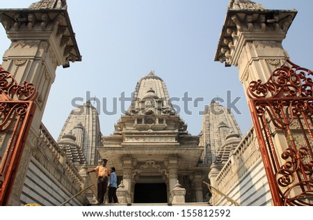KOLKATA, INDIA - NOV 30: Birla Mandir (Hindu Temple) in Kolkata, West Bengal in India as seen on Nov 30, 2012. It is one of the largest Hindu temples in Kolkata.
