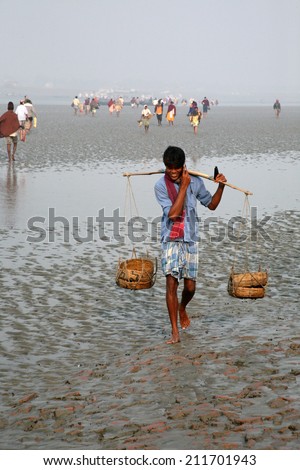 SUNDARBANDS, WEST BENGAL, INDIA - JANUARY 17: The signal of mobile phone covers and most remote parts of the Sundarbans jungles, West Bengal, India on January 17, 2009.