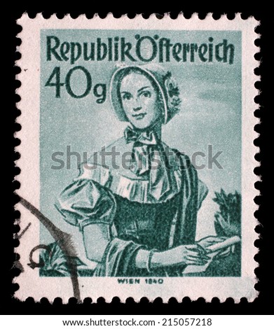 AUSTRIA - CIRCA 1948: A stamp printed in Austria from the \
