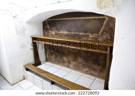 TRAVNIK, BOSNIA AND HERZEGOVINA - JUNE 11: The tomb of the Servant of God Peter Barbaric in the Church of St. Aloysius in in Travnik, Bosnia and Herzegovina on June 11, 2014.