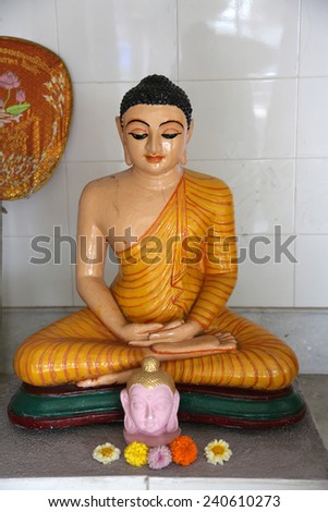 HOWRAH, INDIA - FEBRUARY 14: Buddhist temple in Howrah, West Bengal, India on February 14, 2014