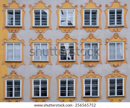 SALZBURG, AUSTRIA - DECEMBER 13: The Lamb of God, fragment of the dome of Salzburg Cathedral on December 13, 2014. Salzburg Cathedral is renowned for its harmonious Baroque architecture.