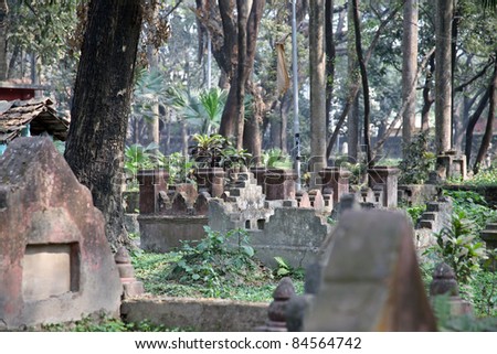Muslim cemetery in Kolkata, West Bengal, India