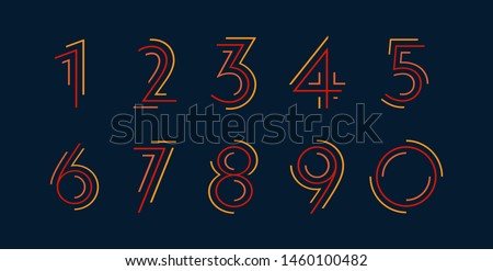 Number set vector font alphabet, modern dynamic flat design with brilliant colorful for your unique elements design ; logo, corporate identity, application, creative poster & more  Stockfoto © 