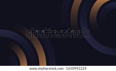 Dark blue premium minimalist background with luxury golden geometric elements triangle, circle etc. Prestige background for poster, invitation card, banner, flyer, cover etc. Vector EPS