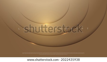 Vector abstract golden luxury backgrounds with light effected geometric graphic elements, cuts, stripes, lines, rounds for poster, flyer, digital board and concept design. Imagine de stoc © 