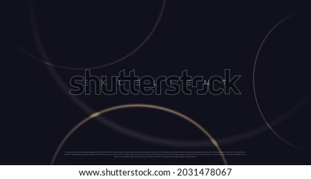 Black premium background with luxury dark golden, lines, stripes, circles and geometric elements. Simple background for poster, banner, website, flyer etc. Vector EPS 10