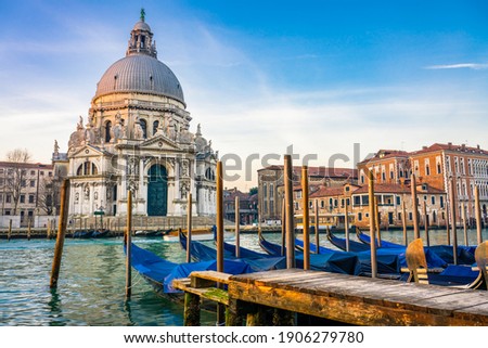 Similar – Image, Stock Photo Gondolas in morning light.