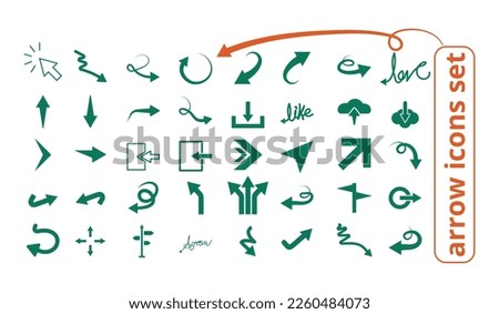 arrow icon vector, set icons , click here arrow icon, simple arrows direction to different angle set icons