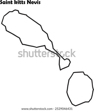 Saint Kitts Nevis country map outline