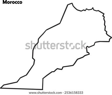 Morocco country map simple outline