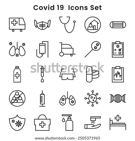 Bundle of nine virus vaccine set icons illustration