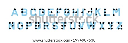 Braille alphabet for the blind. English version of Braille alphabet