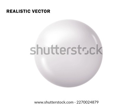 Pastel white ball realistic. Glossy 3d sphere ball isolated. Geometric figure of round sphere