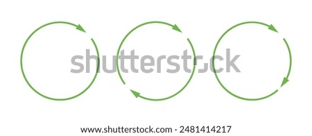 Green circle arrows vector icons.