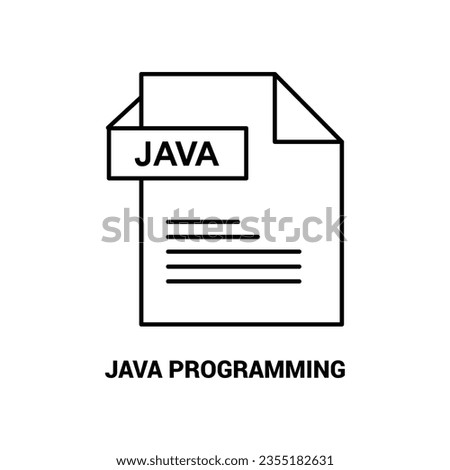 JAVA Programming Line Icon stock illustration.