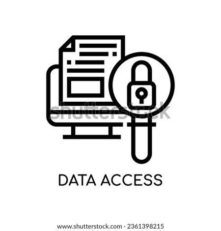 Data Access line icon stock illustration.