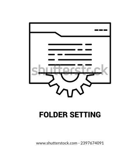 Folder Setting Vector Icon stock illustration.