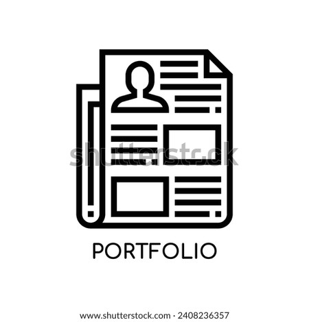 Portfolio Line Icon stock illustration.
