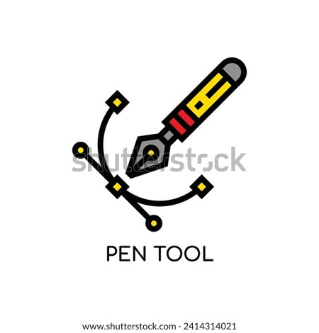 Pen Tool Line Icon stock illustration.