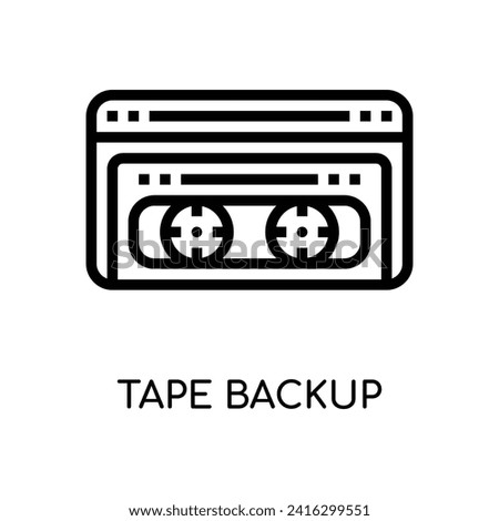 Tape Backup Line Icon stock illustration.