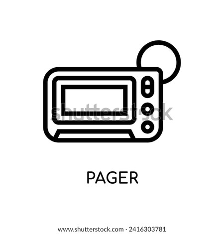 Pager Line Icon stock illustration.