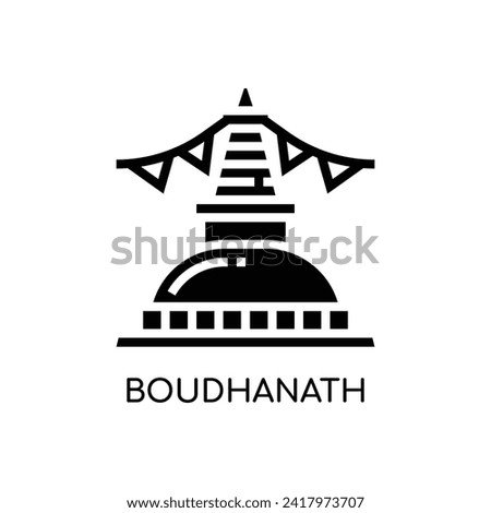 Boudhanath Line Icon stock illustration.