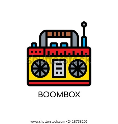 Boombox Line Icon stock illustration.