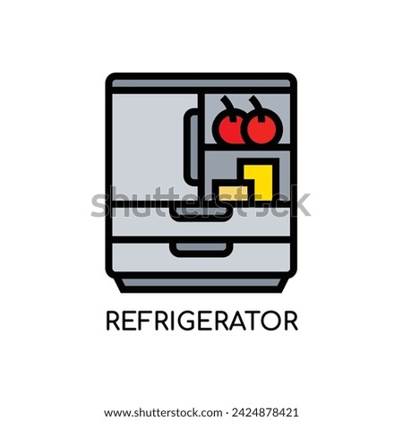 Refrigerator Line Icon stock illustration.