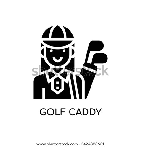 Golf Caddy Line Icon stock illustration.