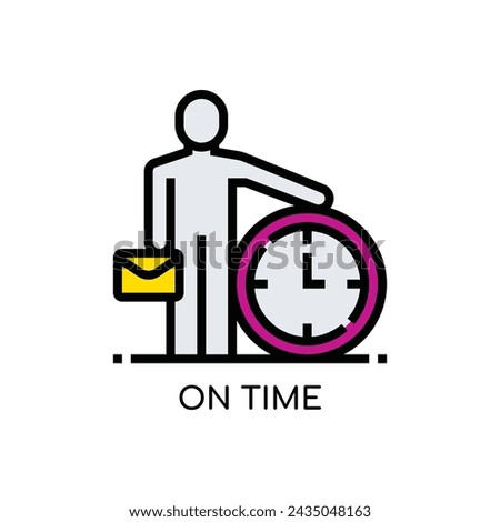On Time Line Icon stock illustration.