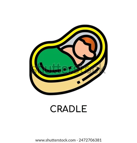 Cradle Line Icon stock illustration.