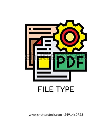 File Type Line Icon stock illustration.
