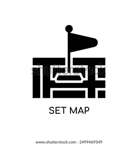 Set Map Line Icon stock illustration.