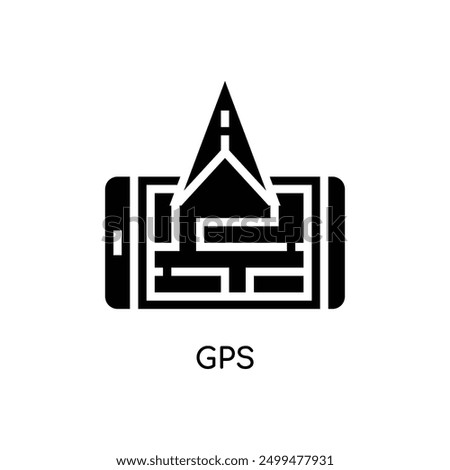 GPS Line Icon stock illustration.