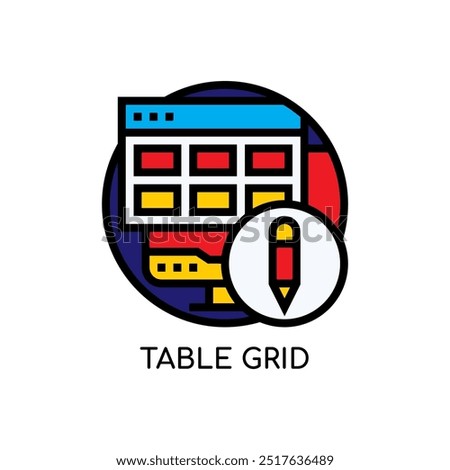 Table Grid Line Icon stock illustration.